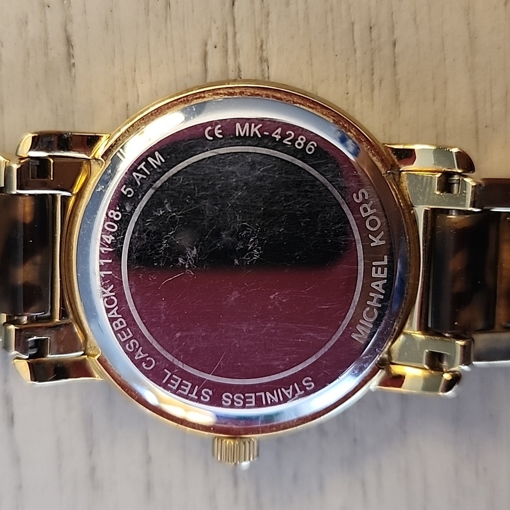 Authentic Gold And Tortoiseshell Michael Kors Wat… - image 2